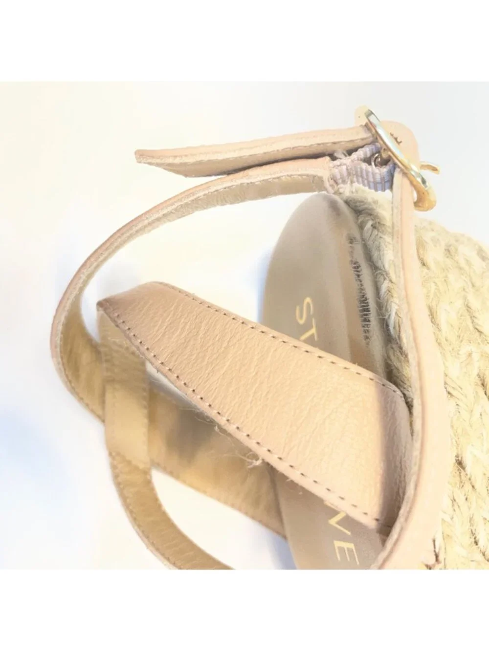 Stuart Weitzman Sofia Espadrille Leather Wedges, Size 5.5 - Picture 10 of 10